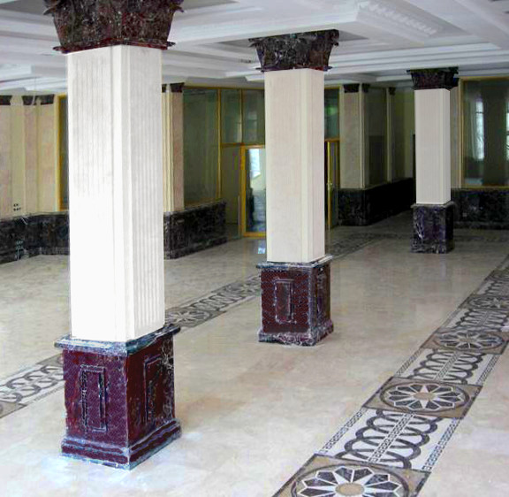 облицовка колонн мраморoм